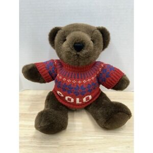 Vintage 2000 Polo Ralph Lauren Teddy Bear Collectible w/ Sweater Great Condition
